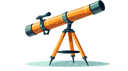 Flat style telescope vector illustration for astronomical purposes and exploration
