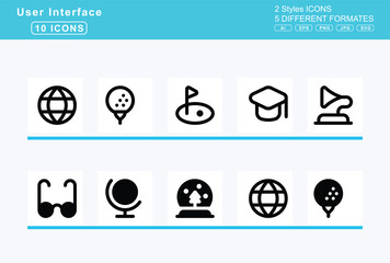 Set of 5 solid user interface icons,gingerbread, man, glass, champagne, cheers, citrus