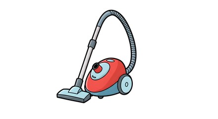Cartoon Vacuum Cleaner: Cleaning Appliance Illustration