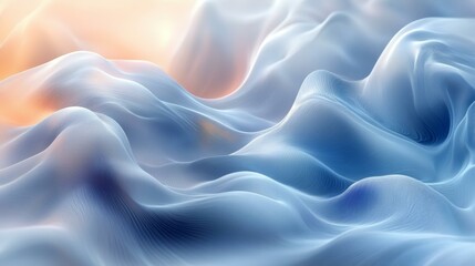 Obraz premium Abstract Flowing Lines Background in Soft Blues and Peach Hues - Delicate Waves and Subtle Texture