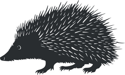 A stylized illustration of a hedgehog featuring spines and a playful design.