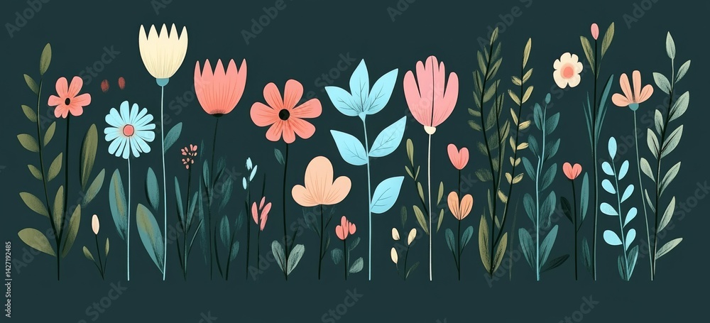Poster modern abstract backgrounds with a minimalist trendy style and geometric floral patterns are availab