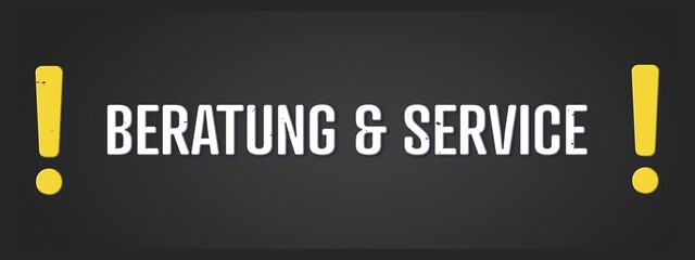 Beratung & Service (Advice & Service) - A blackboard illustration with white text.