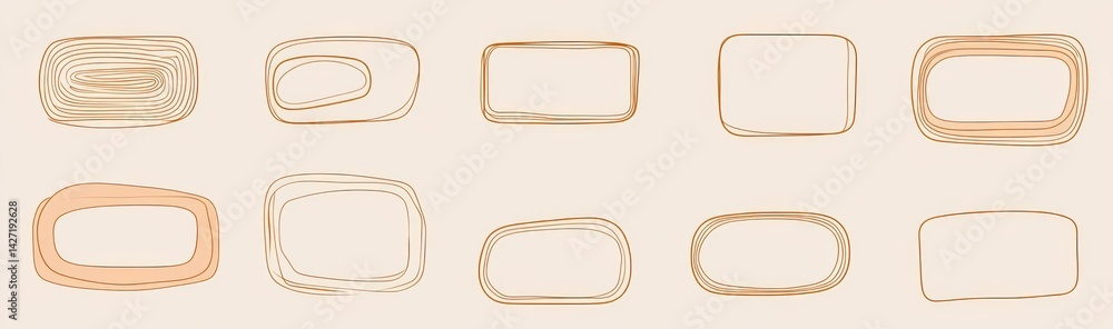 Poster modern minimalist style is characterized by a set of linear frames and borders that function as abst