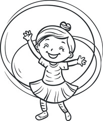 A cheerful girl joyfully playing inside a large bouncing ball, showcasing happiness and fun.