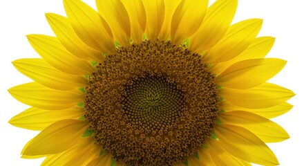 Fototapeta premium Close-up of a Sunflower Head Against a White Background