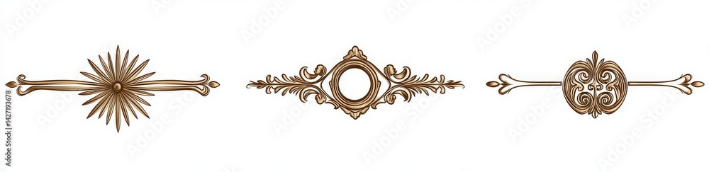 Poster contemporary design elements and illustrations, presented in a simple linear style, feature oval boh