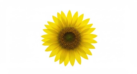 Obraz premium Minimalist Sunflower Head on White Background