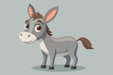 Illustration of Cute Donkey animal on white.