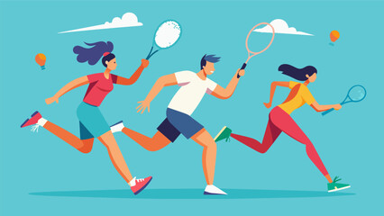 Every shot is crucial as the players move quickly and strategically their bodies and minds fully committed to reaching match point in the badminton. Vector illustration