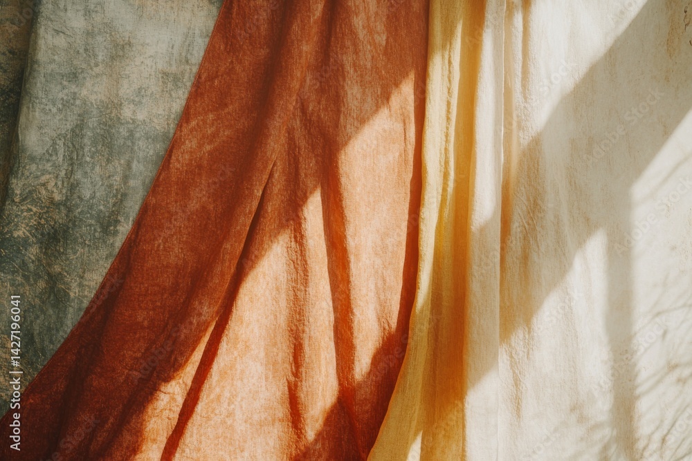 Poster the wall is adorned with a dynamic interplay of light and shadow, created by abstract sunlight patte