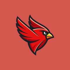 Obraz premium Cardinal Bird Icon: A vibrant illustration showcases a cardinal bird, a symbol of grace and vitality. The streamlined design and bold colors offer a modern.