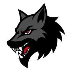 Mysterious Wolf: A stylized image of a mysterious wolf with piercing eyes and a fierce expression.