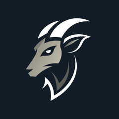 Goat Head Mascot: A striking graphic illustration of a goat head, exuding strength and determination. A symbol of resilience, perfect for representing boldness.