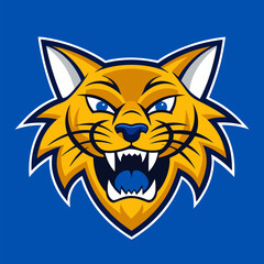 Obraz premium The Majestic Bobcat Logo: A captivating image of a stylized bobcat logo, exuding energy and strength on a clean and vibrant background, ready to captivate the viewer