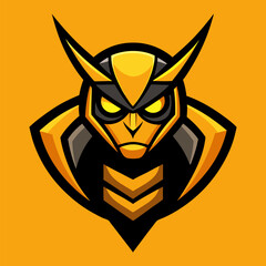 Cyber Hornet Icon: A stylized illustration of a cybernetic hornet. A dynamic logo with striking details, perfect for gaming, esports, and technology branding.