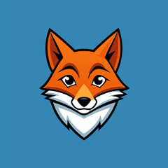 Playful Fox: A striking portrait of a cute fox with vibrant orange fur against a solid blue backdrop. The image's cheerful demeanor adds a touch of joy to any visual project.