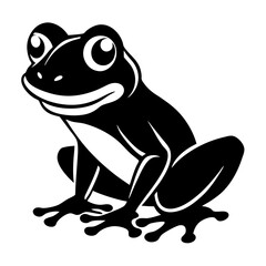 Frog Silhouette: A charming black and white silhouette of a frog, perfectly depicting the amphibian's form in simple yet elegant lines. The art style is striking.