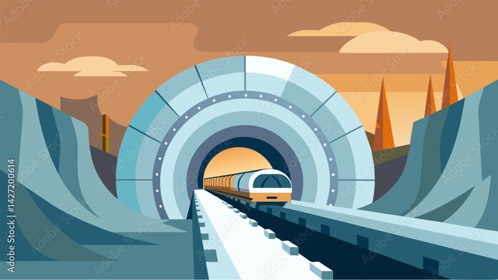 Poster the tunnel boring machine leaves a trail of perfectly round smooth walls in its wake a physical repr