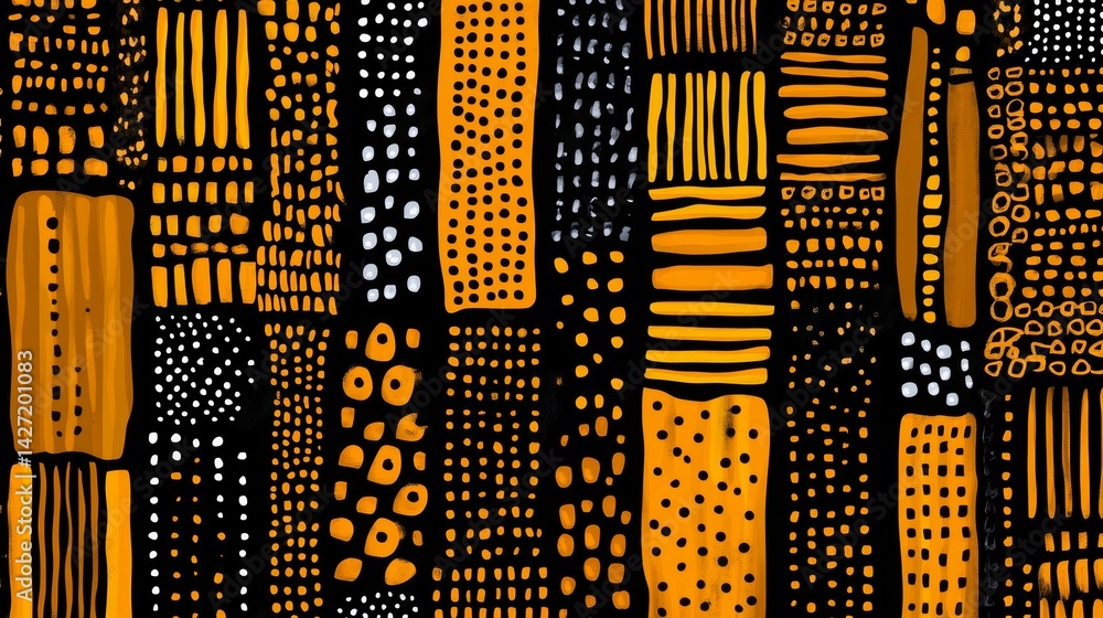 Poster a vertical striped pattern with a woven texture defines this geometric and intricate design, produci