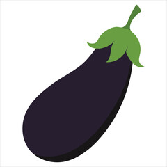 silhouette eggplant on white background