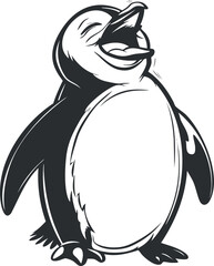 A cheerful cartoon penguin character with a big smile, perfect for fun designs and illustrations.