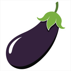 silhouette eggplant on white background