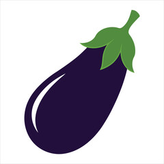 silhouette eggplant on white background