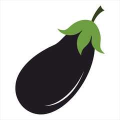 silhouette eggplant on white background