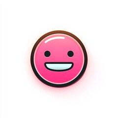Fototapeta premium pink relieved face emoji cartoon