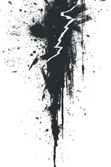 An abstract black ink splash with dynamic streaks and textures ideal for modern design.