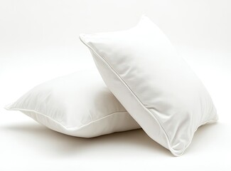 Obraz premium Two white pillows on white background. (4)