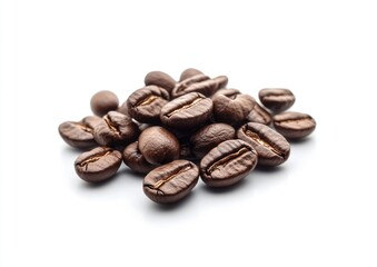 Fototapeta premium Roasted coffee beans on white background.