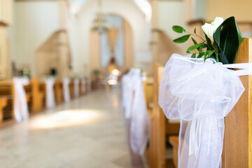 Experience Elegant Wedding Decor Set Against the Backdrop of a Charming Church Venue