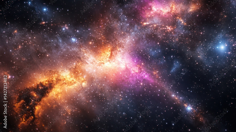Canvas Prints a breathtaking display of colors within a vast and starry cosmos