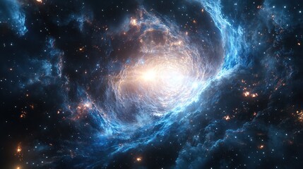 Cosmic celestial swirls of colored gas and swirling interstellar dust