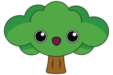 Illustration of Eucalyptus tree isolated on white.
