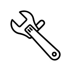 An illustration showing a wrench with an adjustable jaw and a hole at the end of the handle tool