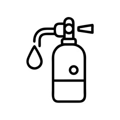Outline illustration of a seltzer bottle with a droplet, showcasing a simple and clean design style