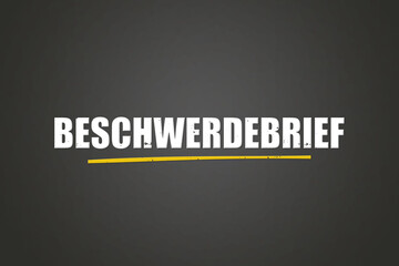 Beschwerdebrief (Complaint letter) - A blackboard with white text.