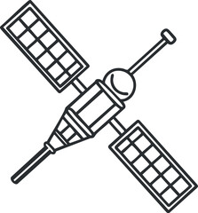 Illustration of a satellite featuring solar panels and communication antennas in orbit.