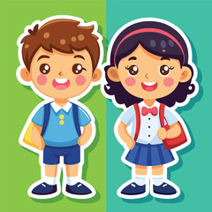 Smiling school children in uniform