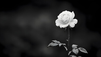 Elegant Black And White Rose