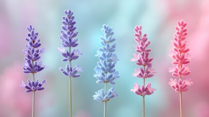 Obraz premium Lavender flowers, pastel background, spring, nature, botanical photography, website banner