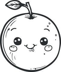 Obraz premium A cute cartoon orange character with a smiling face and big eyes, ideal for children's illustrations.