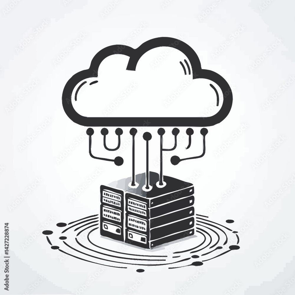 Poster cloud computing server network data storage infrastructure technology