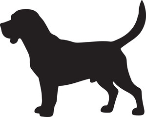 Beagle Dog Silhouette Sniffing Ground