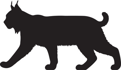 Bobcat Silhouette with Alert Ears