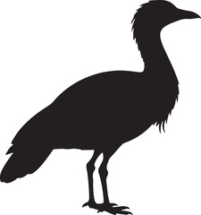 Bustard bird vector silhouette on white background