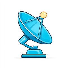 blue satellite dish emoji icon communication symbol on white background